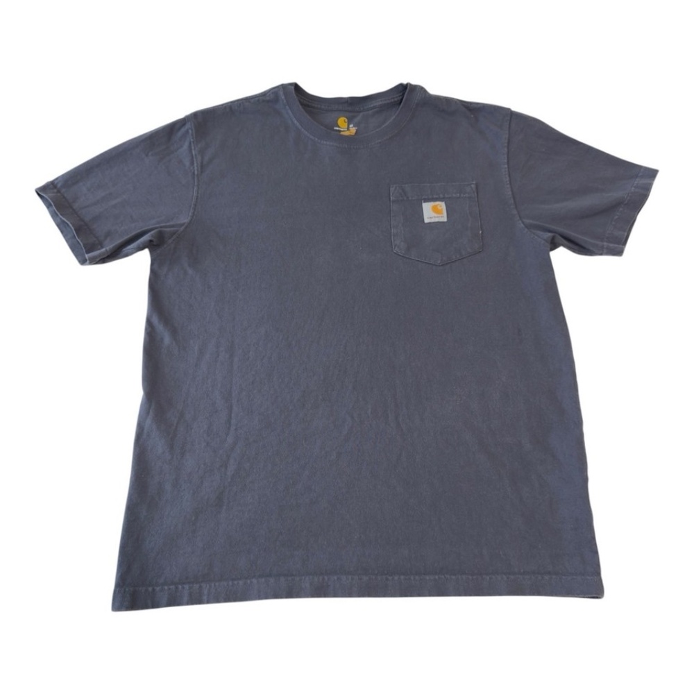 Carhartt Tee Shirt Mens M Navy Original Fit Pockets Workwear Heavy Pocket